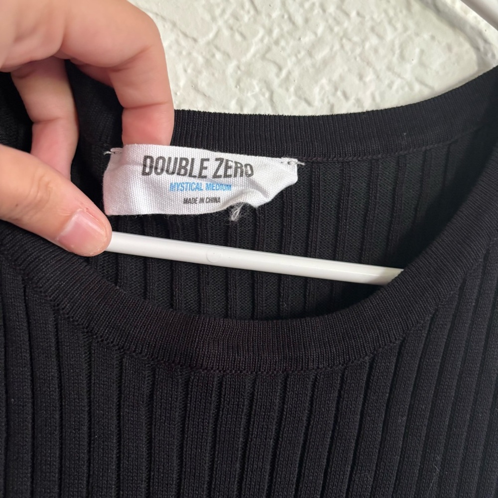 Double Zero Black Ribbed Bodycon Maxi Dress - Picture 3 of 4